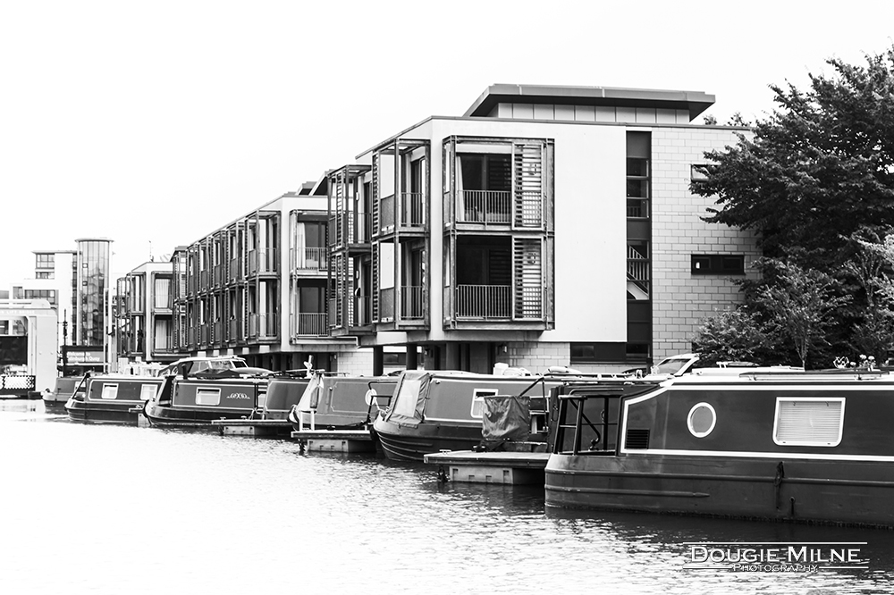 Barges Moored at Lochrin Basin on the Union Canal  - Copyright Dougie Milne Photography 2019