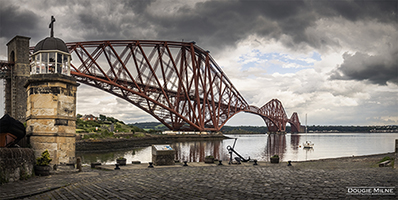 Picture of North Queensferry Harbour Light Tower and the Forth Bridge